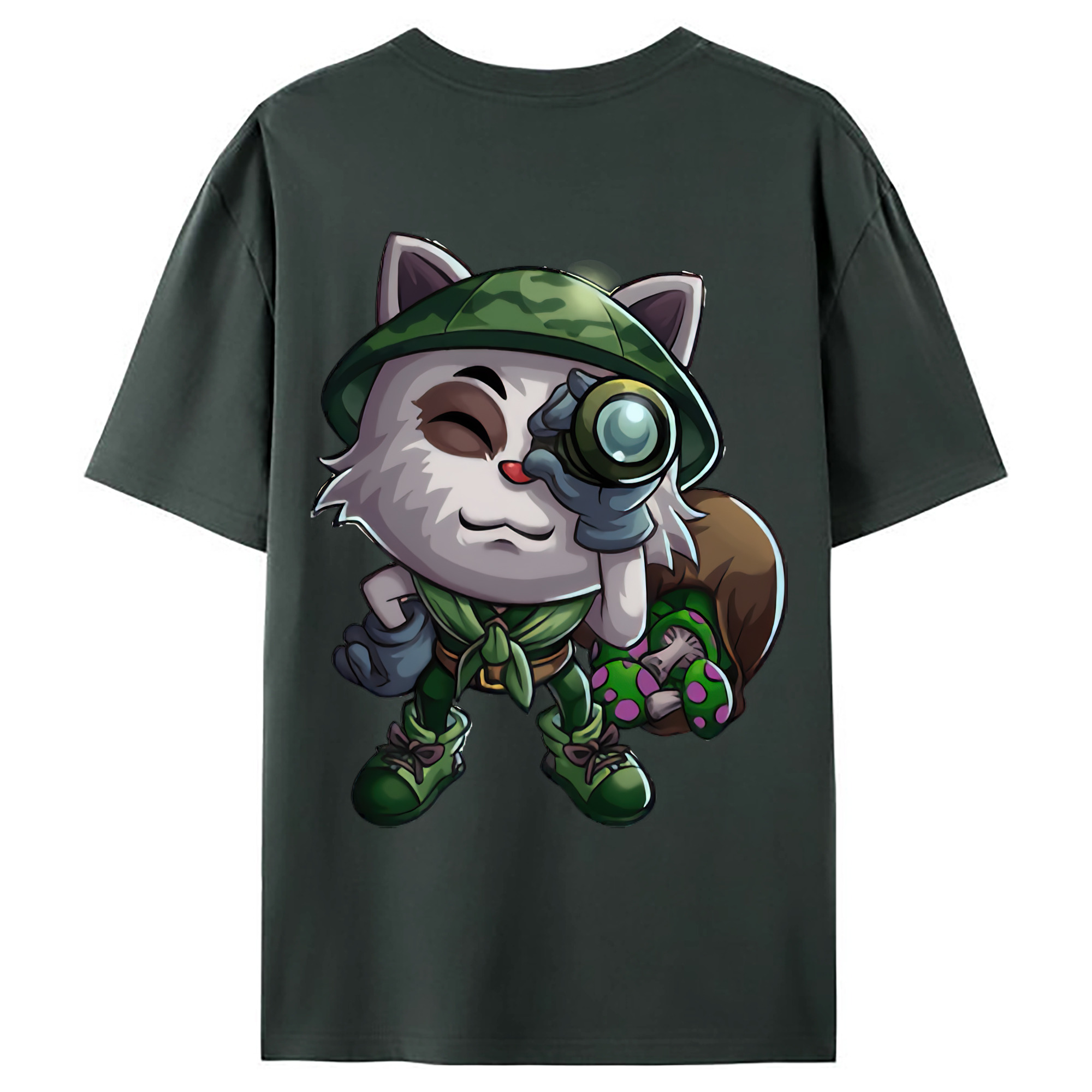 （画像用） リーグ・オブ・レジェンド League of Legends LOL 綿100％ メンズ半袖Tシャツ（バックプリント） 通気性